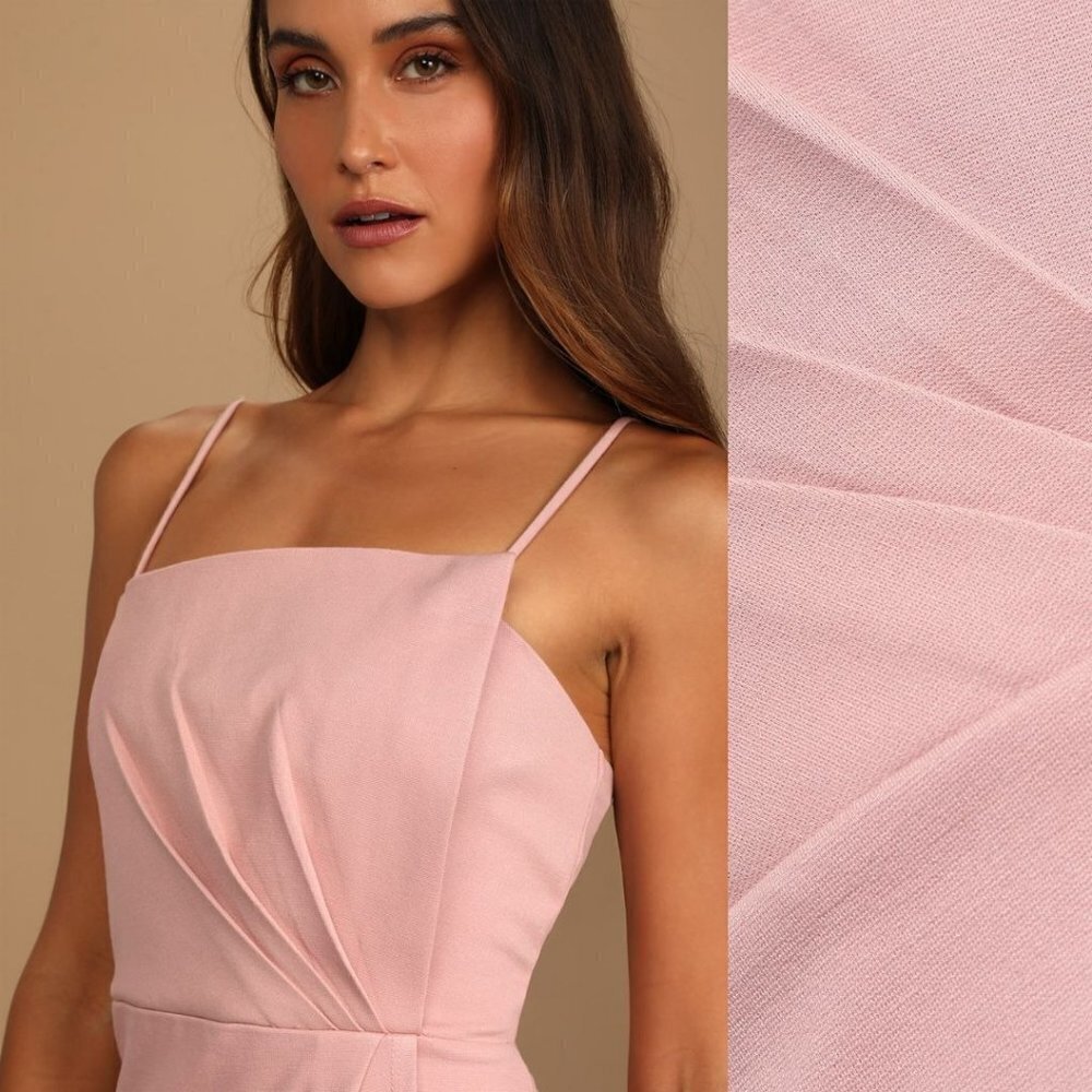 Lulus Drinks On Me Mauve Pink Sleeveless Pleated Bodycon Mini Dress Small - Picture 3 of 10